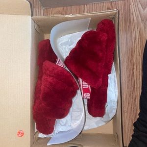 UGG furry slides